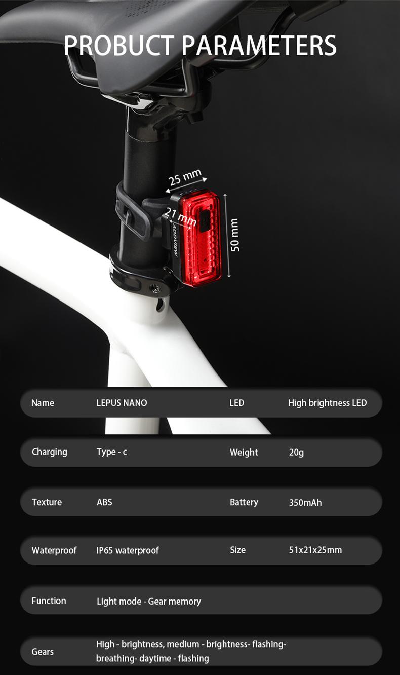 Фонарь задний ADDVIEW LEPUS NANO (чёрный)