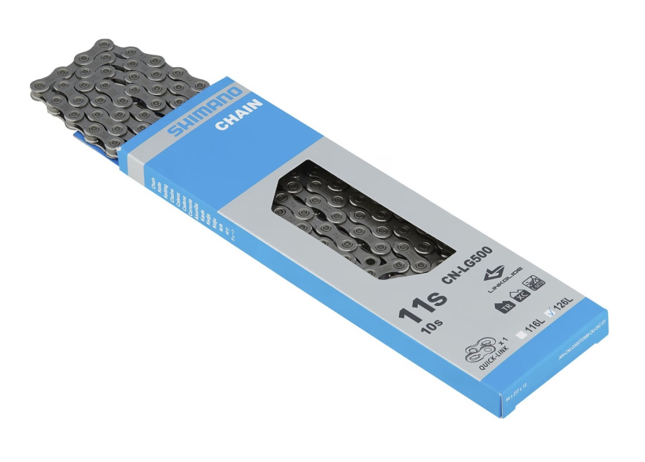 Цепь Shimano CN-LG500 Link Glide (9/10/11 скоростей, 126 звеньев, с замком цепи QuickLink)