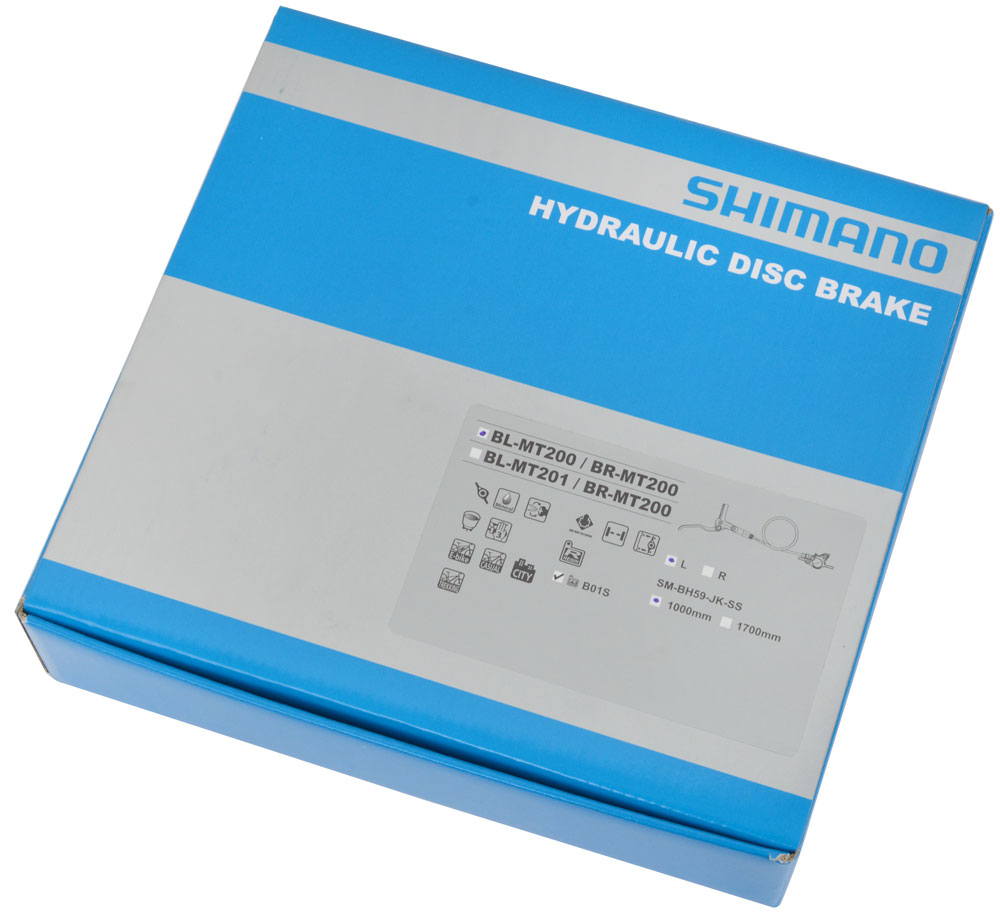 Дисковый гидравлический тормоз Shimano MT200 (передний, комплект)