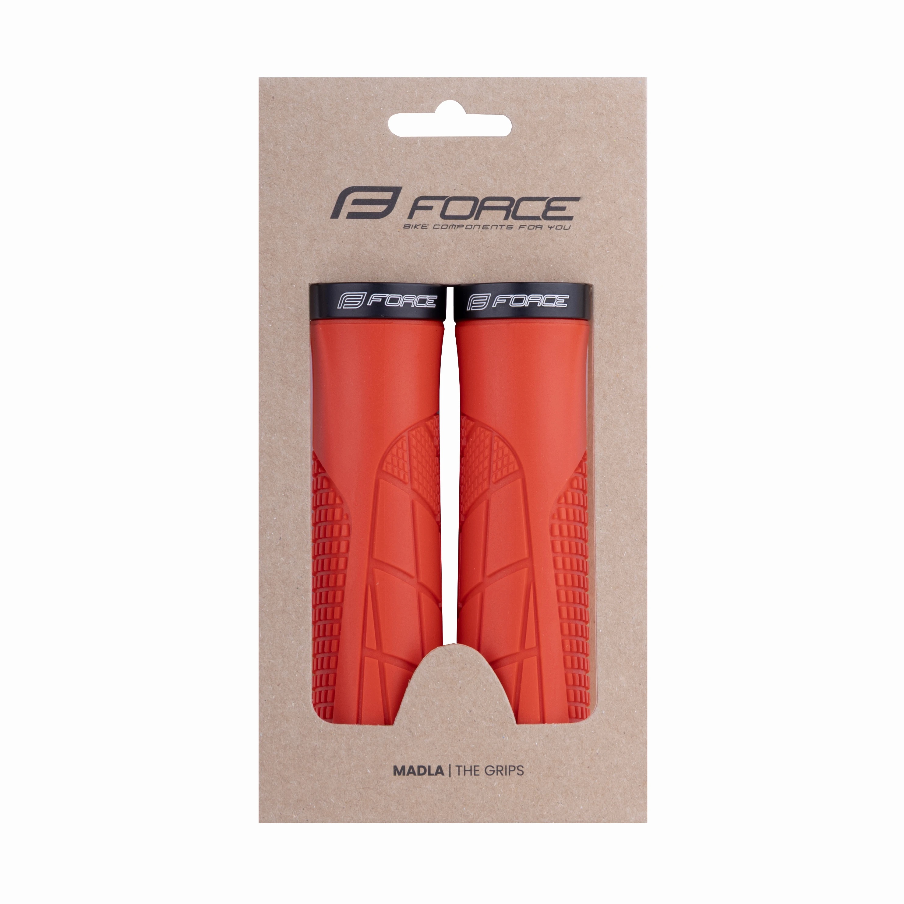 Грипсы Force ORIX (с замком, красные, L-130 мм)