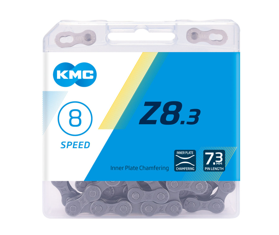 Цепь велосипедная KMC Z8.3 (116 зв., 8 ск., серый)