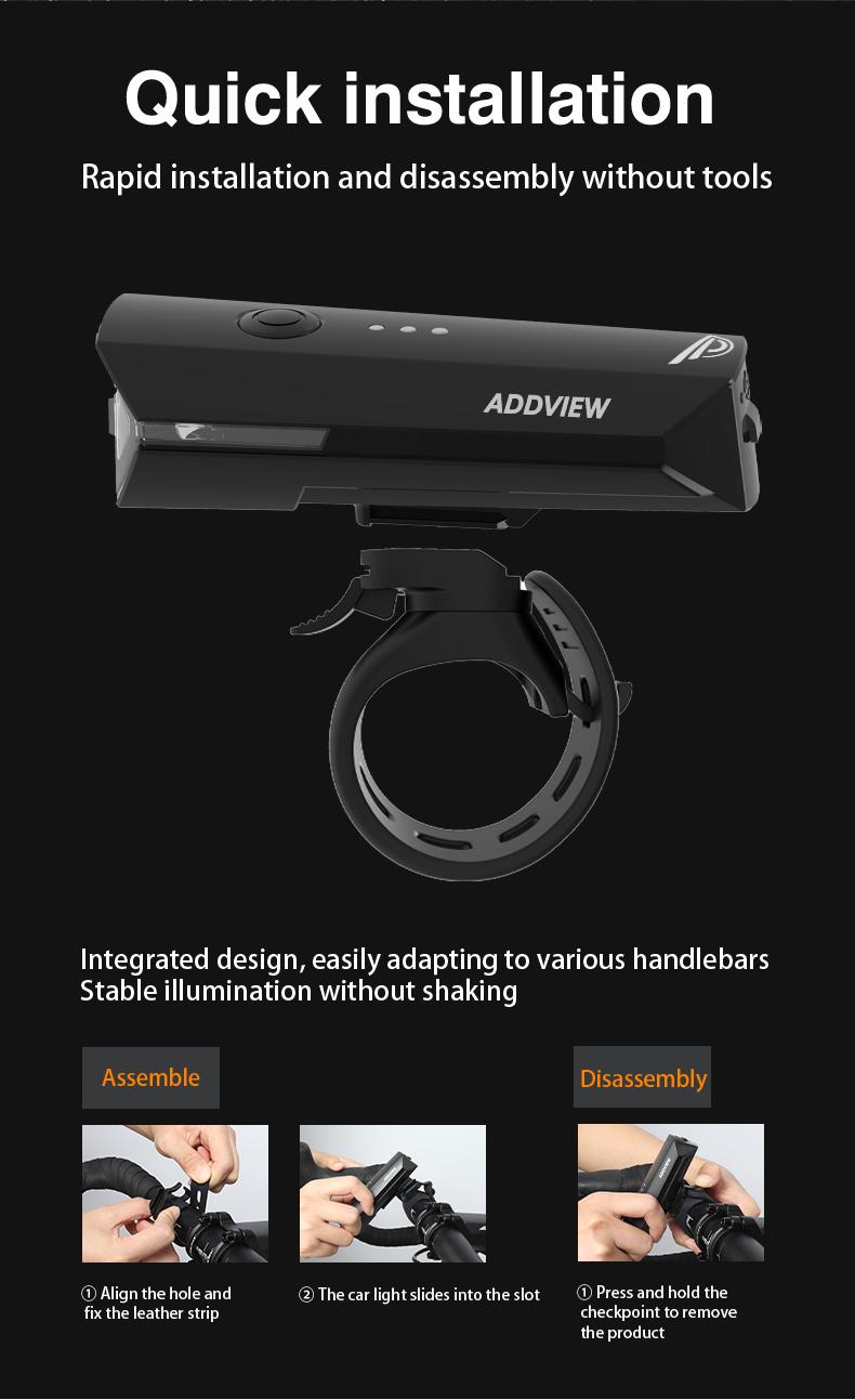 Фонарь передний ADDVIEW CORVUS PRIME (чёрный)