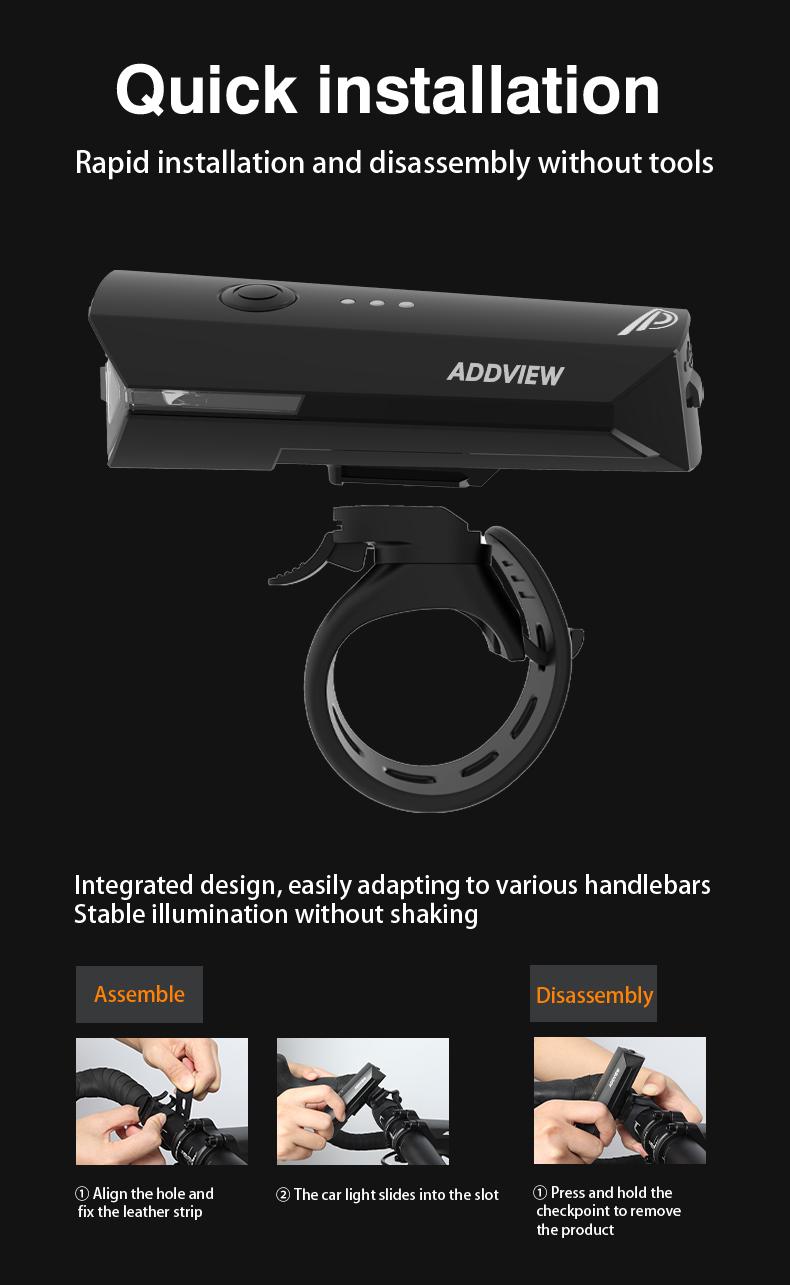 Фонарь передний ADDVIEW CORVUS NANO (чёрный)