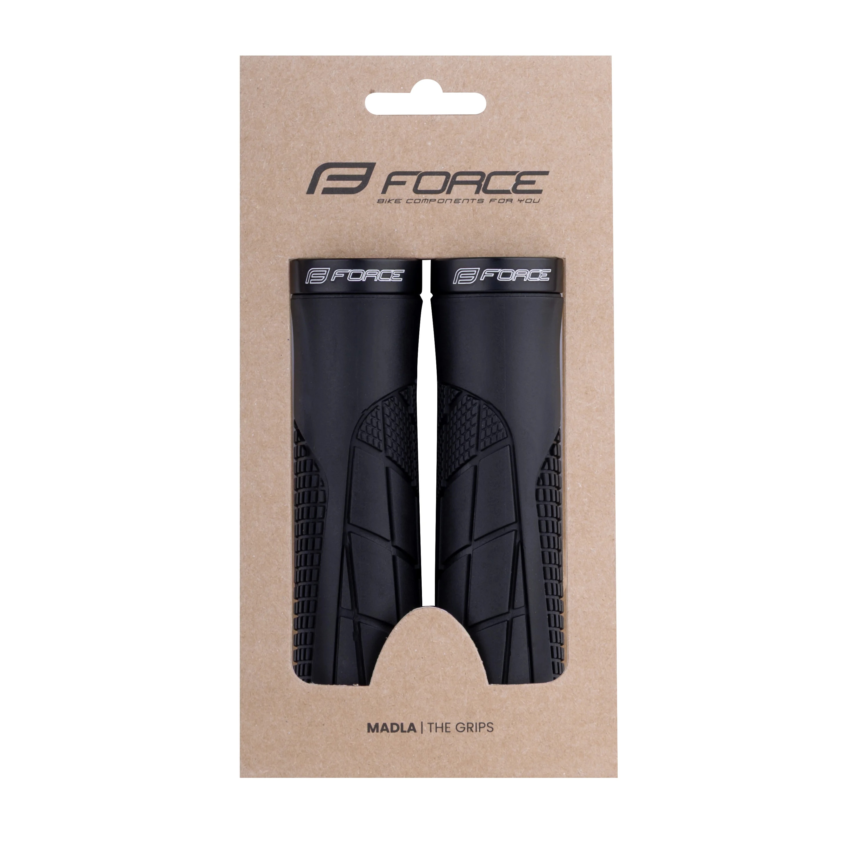 Грипсы Force ORIX (с замком, чёрные, L-130 мм)