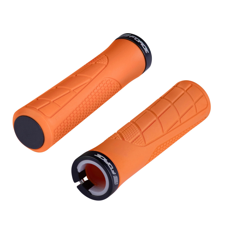 Грипсы Force ORIX (с замком, оранжевые, L-130 мм)