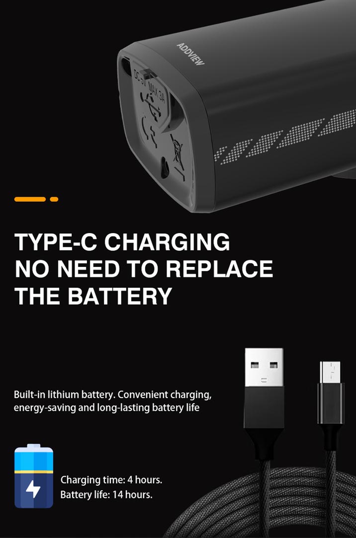 Фонарь передний ADDVIEW DORADO ELITE (чёрный)