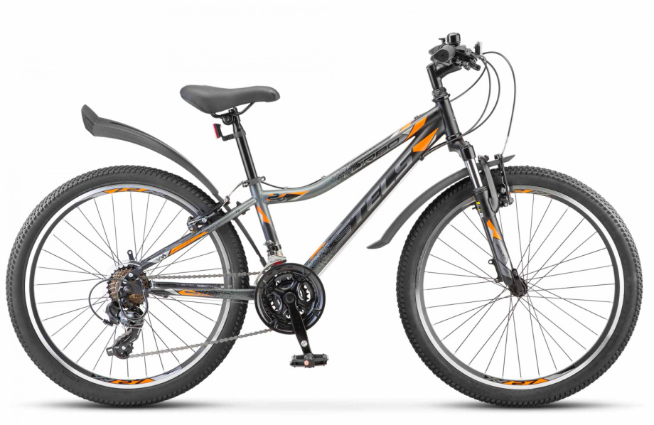 Велосипед Stels Turbo 410 V 24″ (черный/серый/оранжевый)