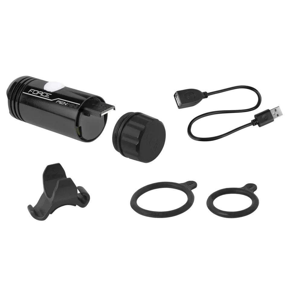 Фонарь передний Force PEN MINI 150LM USB (черный)