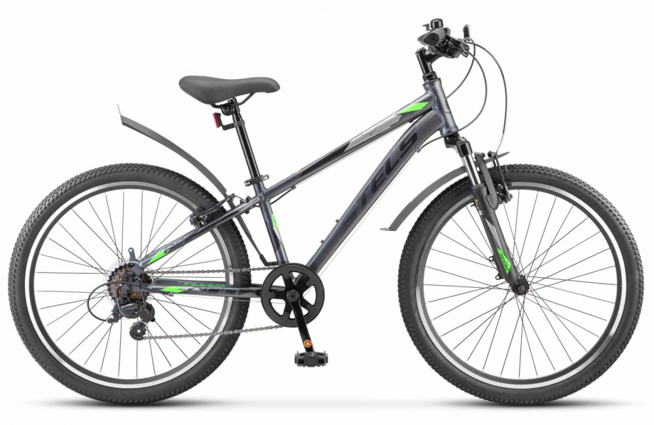 Велосипед Stels Turbo 400 V 24″ (темно-серый/зеленый)