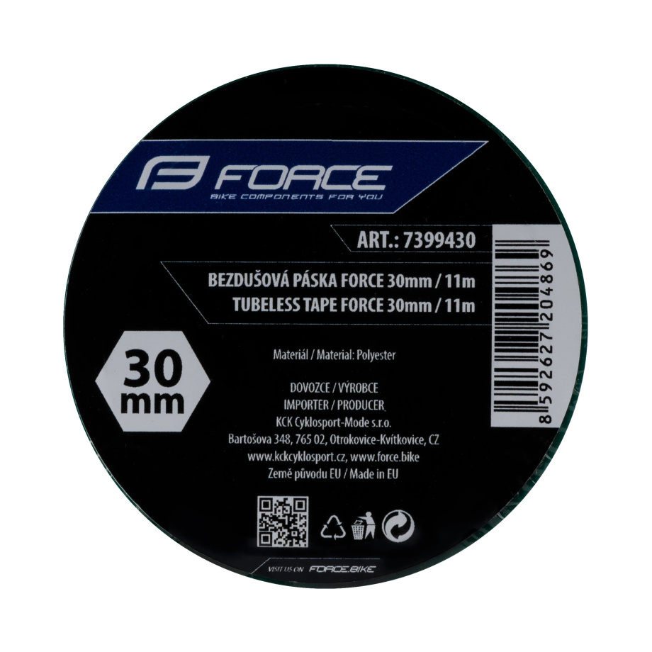 Лента бескамерная Force 7399430 (30 мм x 11м, зеленая)