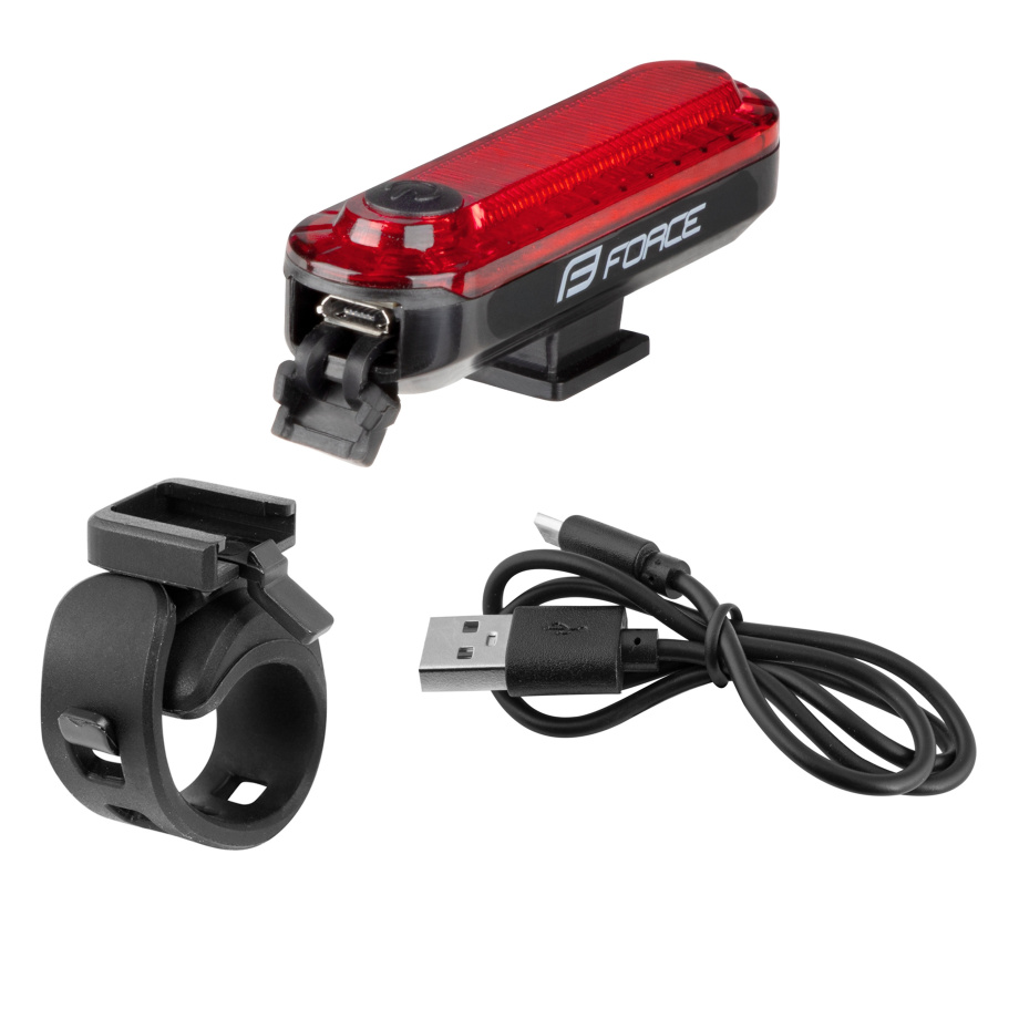 Задний фонарь Force DOT 20LM, 5x LED, USB