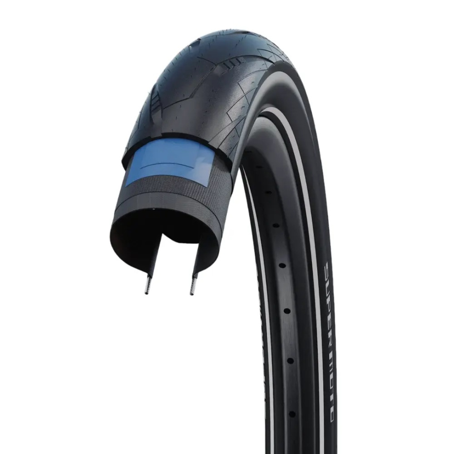 Велосипедная покрышка Schwalbe Super Moto 28x2.00 (50-622), RaceGuard (Black-Reflex)