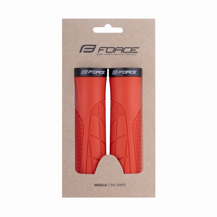 Грипсы Force ORIX (с замком, красные, L-130 мм)