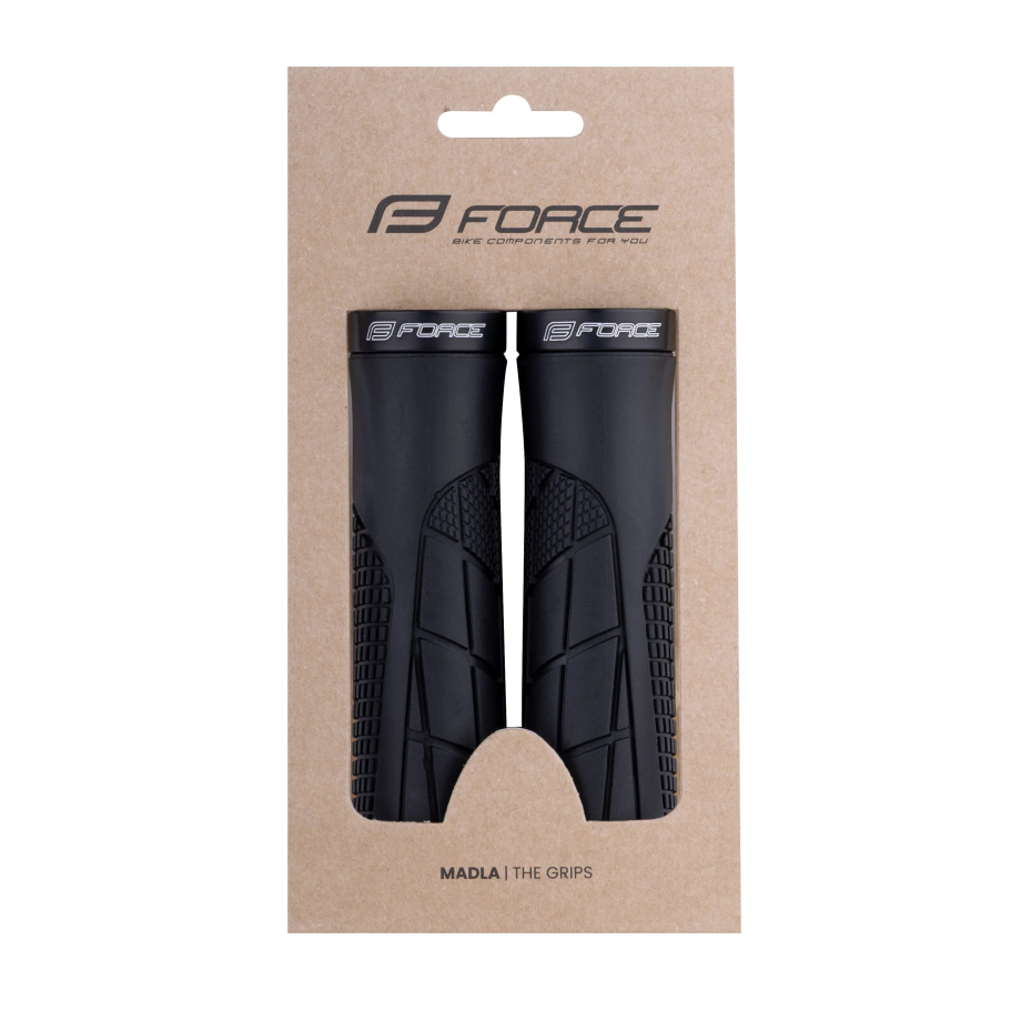 Грипсы Force ORIX (с замком, чёрные, L-130 мм)