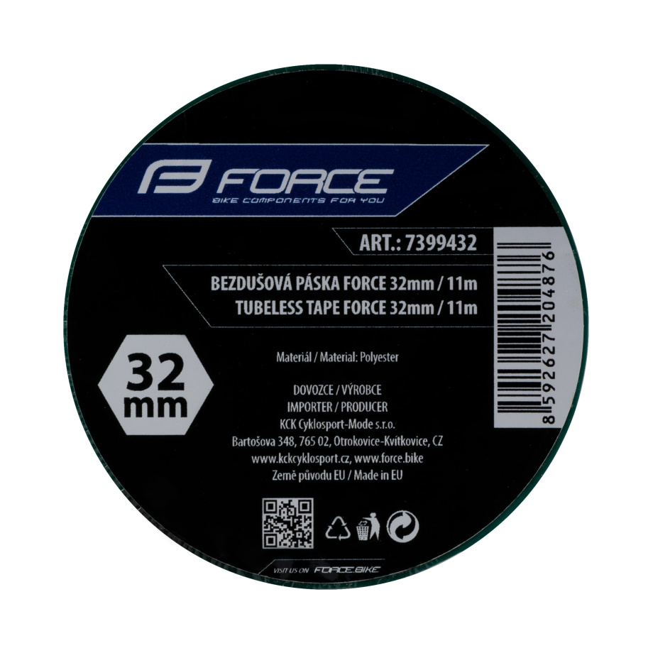 Лента бескамерная Force 7399432 (32 мм x 11м, зеленая)