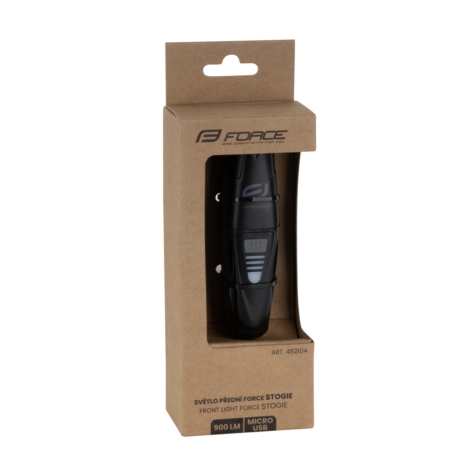 Передний фонарь Force STOGIE 900LM USB (черный)