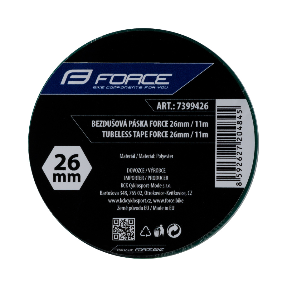 Лента бескамерная Force 7399426 (26 мм x 11м, зеленая)