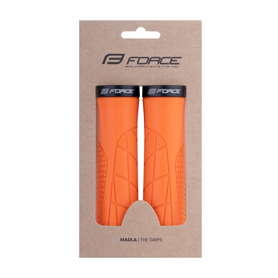 Грипсы Force ORIX (с замком, оранжевые, L-130 мм)